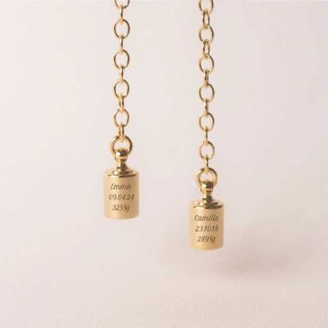 Collier Mes Petits Poids plaqué or jaune 16 carats, Bijou à personnaliser pour maman