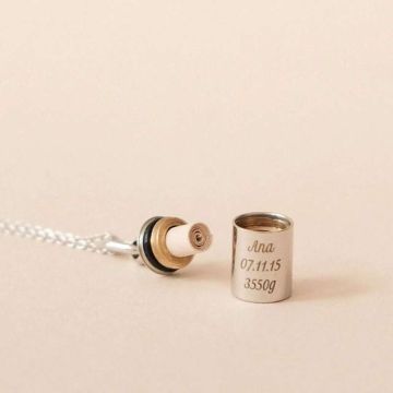 Collier Mon Petit Secret palladié , Bijou personnalisé Mon Petit Poids
