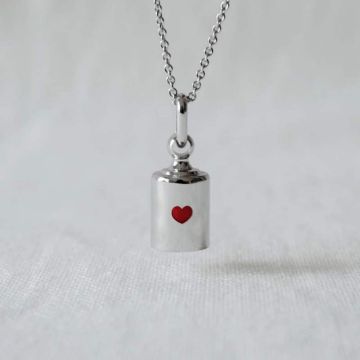 Pendentif coeur argenté Mon Petit Poids à personnaliser, avec ou sans chaînette