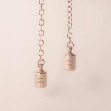 Collier Mes Petits Poids plaqué or rose 16 carats, Bijou à personnaliser pour maman