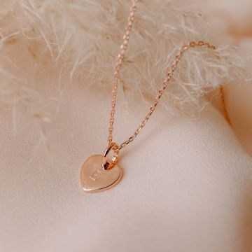 Collier Maman, 1 coeur à personnaliser, plaqué or rose, Bijou Fête des mères, Lola Aismée