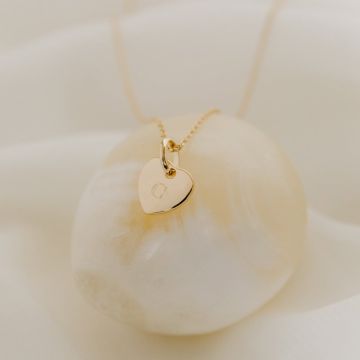 Collier Maman, 1 coeur à personnaliser, or jaune, Bijou Fête des mères, Lola Aismée
