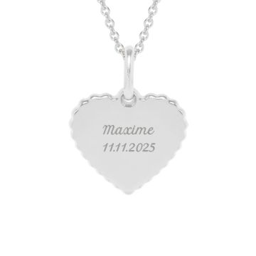Collier personnalisé avec pendentif coeur canelé argenté, Mon Petit Poids