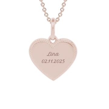 Collier personnalisé avec pendentif coeur perlé or rose, Mon Petit Poids