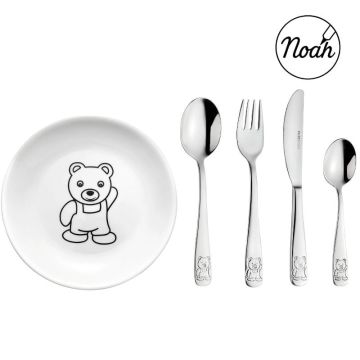 Coffret couverts à graver et assiette Teddy Oso Puresigns