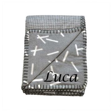 Couverture bébé cadeau personnalisé, tissu respirant, régulateur de température, Lodger gris