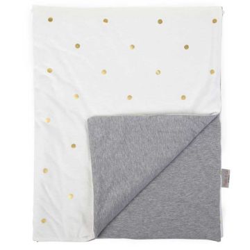 Couverture bébé Childhome à personnaliser prénom enfant, gris et Pois Dorés
