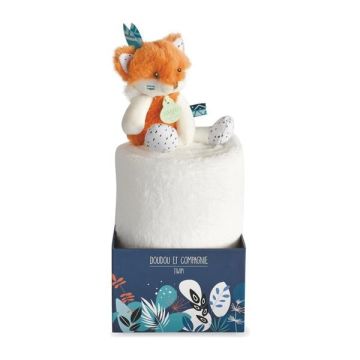 Couverture bébé Renard, Doudou et Compagnie, Cadeau Naissance avec prénom