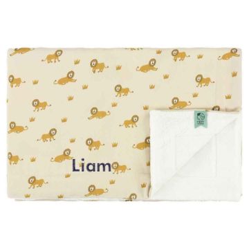 Couverture 100x75 cm, 100% coton biologique, lively lion de Trixie Baby