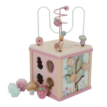 Cube d'éveil rose en bois Little Dutch, Activités bébé fille dès 18 mois