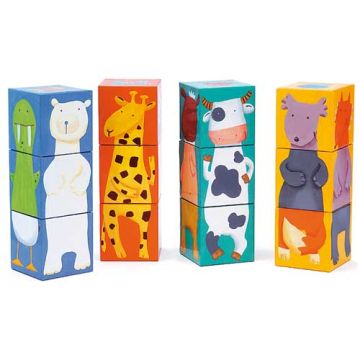 12 Cubes Animaux à composer dès 3 ans Djeco