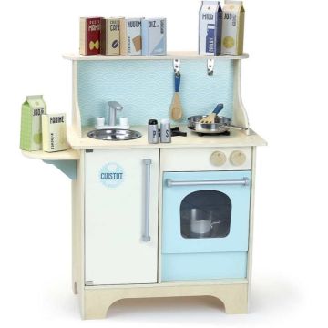 Cuisine Bois avec 14 accessoires, Vilac, Cuistot Lagune, Jouet enfant dès 3 ans