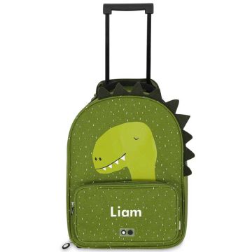 Valise Enfant Trixie, Cadeau personnalisé avec prénom ou initiales enfant en broderie, dès 3 ans, Dino, Livraison Gratuite
