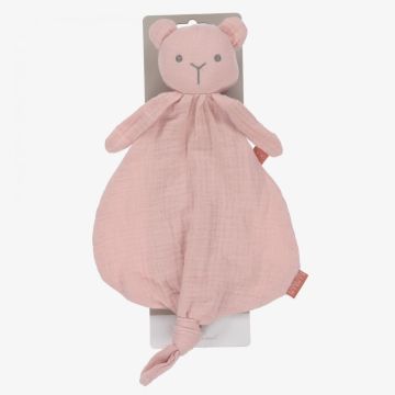 Doudou Bambam Bébé Fille, Coton bio organique, personnalisé avec Prénom Cadeau Naissance