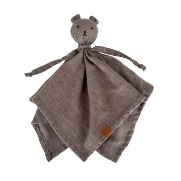 Doudou Maylily en laine mérinos, ours à personnaliser avec prénom enfant, couleur taupe