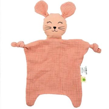 Doudou 100% bio Gaze de Coton Bébé Fille, Matière organique, Souris, aPunt, Livraison Gratuite