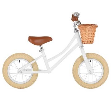 Draisienne Bobbin Enfant dès 2 ans, Vélo blanc 12 pouces sans Pédale style retro