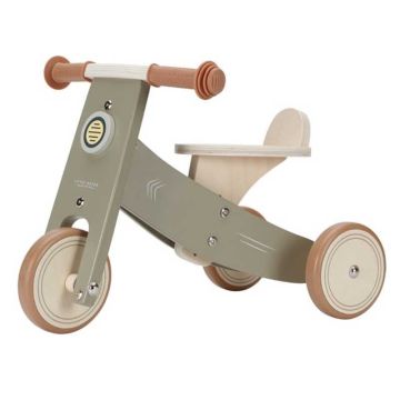Tricycle bébé en bois vert olive, Little Dutch, Livraison Rapide