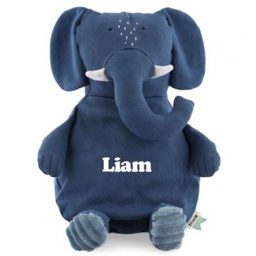 Grande Peluche Trixie pur Coton biologique, Tissus durables et recyclé à 100%, dès la naissance, éléphant, 38 cm