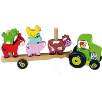 Empil'Animo Tracteur Ferme Jouet en bois à empiler Vilac