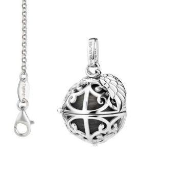 Boule Engelsrufer avec aile Chaînette, Idée Cadeau Maman avec signification, noir taille M