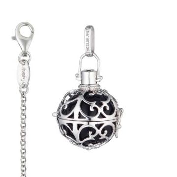 Pendentif Engelsrufer avec Chaînette, Idée Cadeau Maman avec signification, noir taille S
