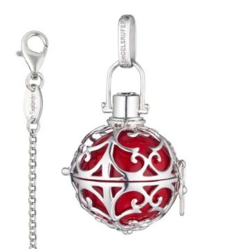 Pendentif Engelsrufer avec Chaînette, Idée Cadeau Maman avec signification, rouge taille M