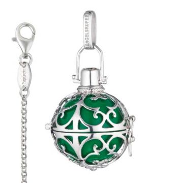 Pendentif Engelsrufer avec Chaînette, Idée Cadeau Maman avec signification, vert taille M