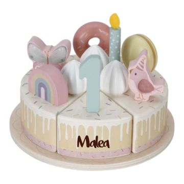 Gâteau d'anniversaire Little Dutch, Jouet en bois à personnaliser, rose
