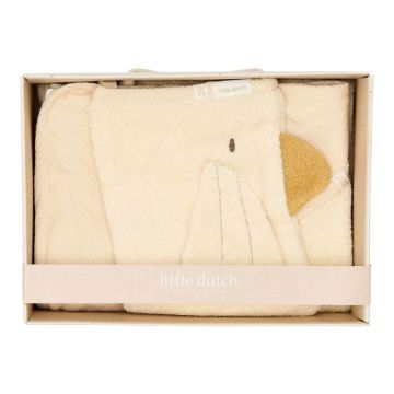 Sortie de bain bébé et gant, set cadeau naissance Little Goose de Little Dutch