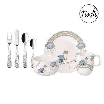 Vaisselle et couverts pour enfants, Villeroy & Boch, Walk like an Elephant 7 pièces, garantie 2 ans