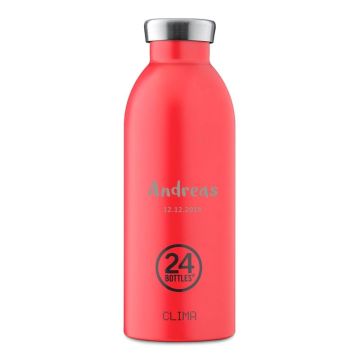 Bouteille 500 ml isolante (chaud ou froid) à personnaliser, cadeau gravé, 24 Bottles CLIMA 500ml Hot Red