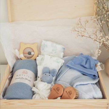 Grand Coffret Naissance Bébé, 10 pieces, Maylily bleu