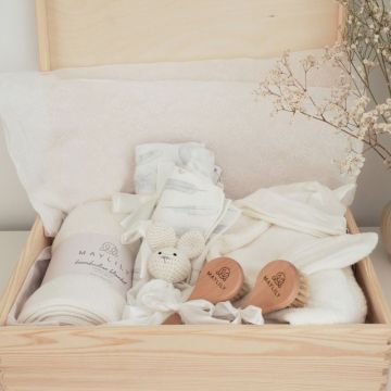 Grand Coffret Naissance Bébé, 10 pièces, Maylily crème