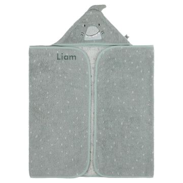 Grande serviette de bain requin, à personnaliser prénom bébé, Trixie Baby