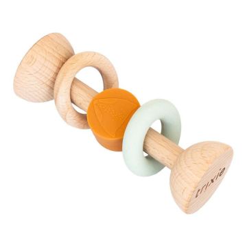 Hochet en silicone et bois, dès la naissance, de Trixie Baby