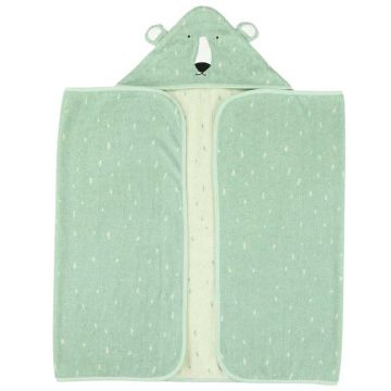 Linge de bain personnalisé pour Bébé, Trixie Baby, 100% coton éponge bio, 70 x 130 cm, Ours Polaire