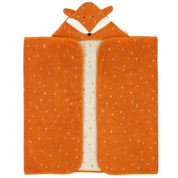 Grande Serviette à capuche, Prénom Bébé, Trixie Baby, 100% coton éponge biologique, 70 x 130 cm, Renard