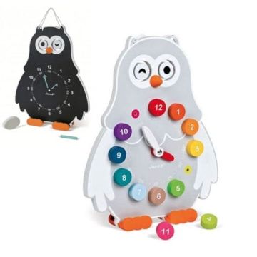 Horloge Chouette pour apprendre l'heure à un enfant, Janod