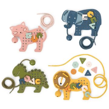 Jeux de laçage bois, les animaux Trixie