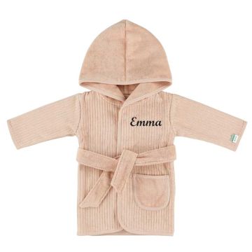 Peignoir Coton Biologique Trixie Baby, à personnaliser avec Prénom Enfant, Hush Rose