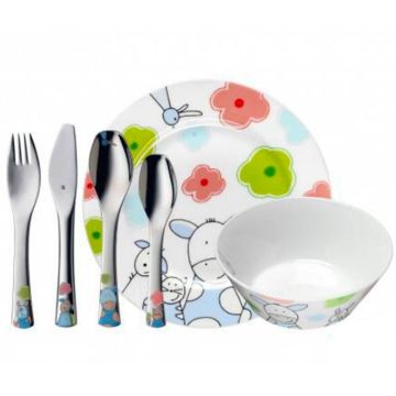 Couverts Assiette Farmily Fille ou Garçon, Cadeau à graver 6 pièces WMF