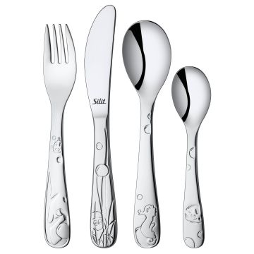 Couverts Enfants Aquarama sans couleurs, Services avec Gravure, Idée Cadeau Anniversaire, WMF Silit, Boutique en Ligne Suisse