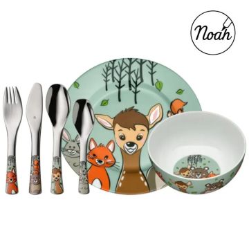 Coffret vaisselle Forest Friends couverts gravés, WMF