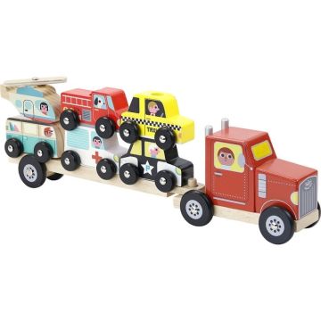 Empil' Auto Jouet en bois à empiler, Jeu Petites Voitures en Bois dès 2 ans, Vilac