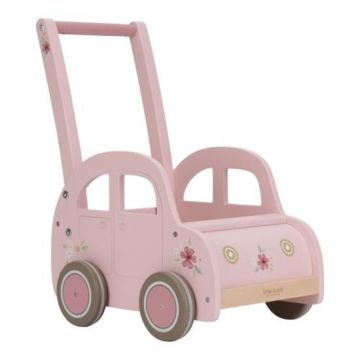 Chariot de marche Little Dutch en bois rose, idée cadeau premier anniversaire ou premier noël