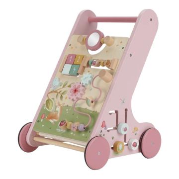 Trotteur Little Dutch, Jouet en bois FSC aide à la marche avec activités, rose, Livraison gratuite