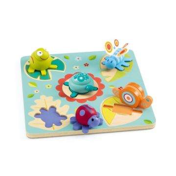 Puzzle en bois Lilo Premier Age, Tortue et ses amis Djeco