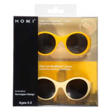Lunettes Mokki pour 0-2 ans, système Click & Change, 100% sans BPA, jaune