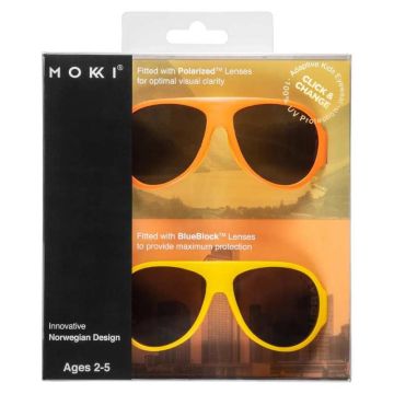 Lunettes Mokki Enfant 2-5-ans système Click & Change, 100% sans BPA, jaune